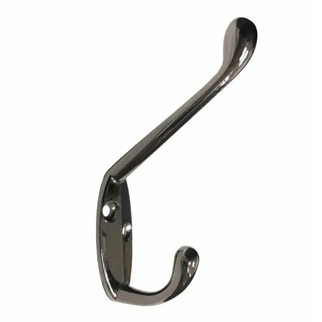 Straight Coat & Hat Hook, Polished Chrome