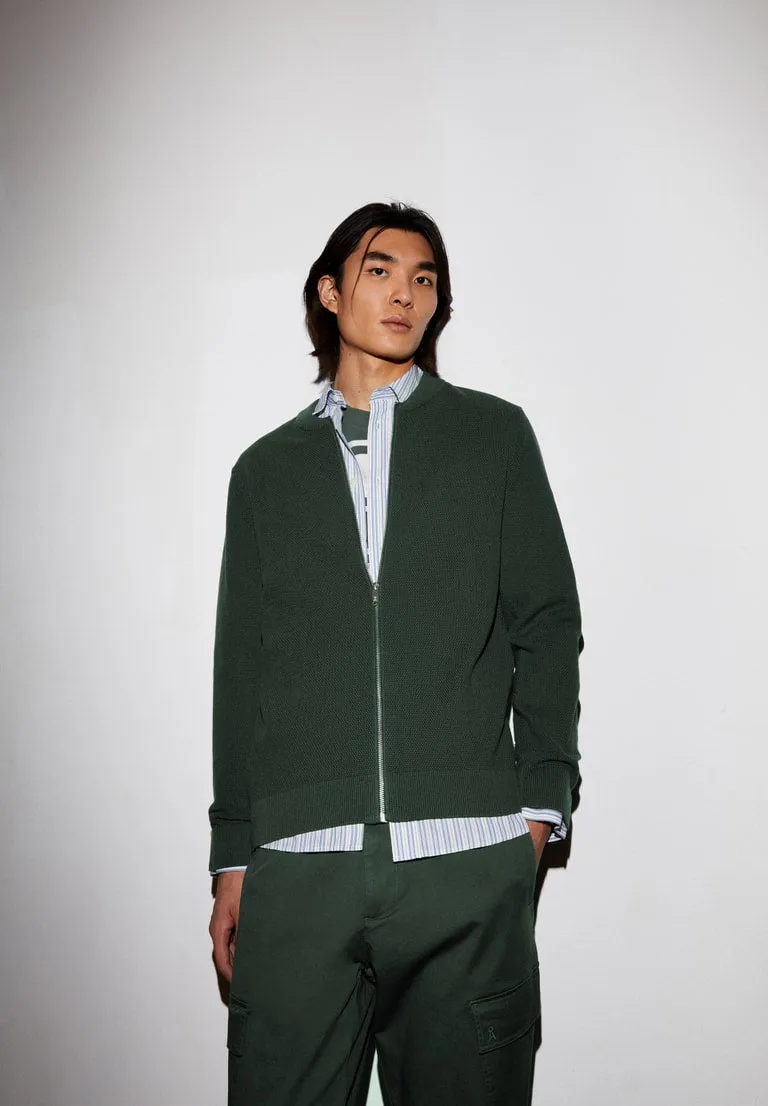 Strick Cardigan AAGADI COMPACT boreal green | ARMEDANGELS