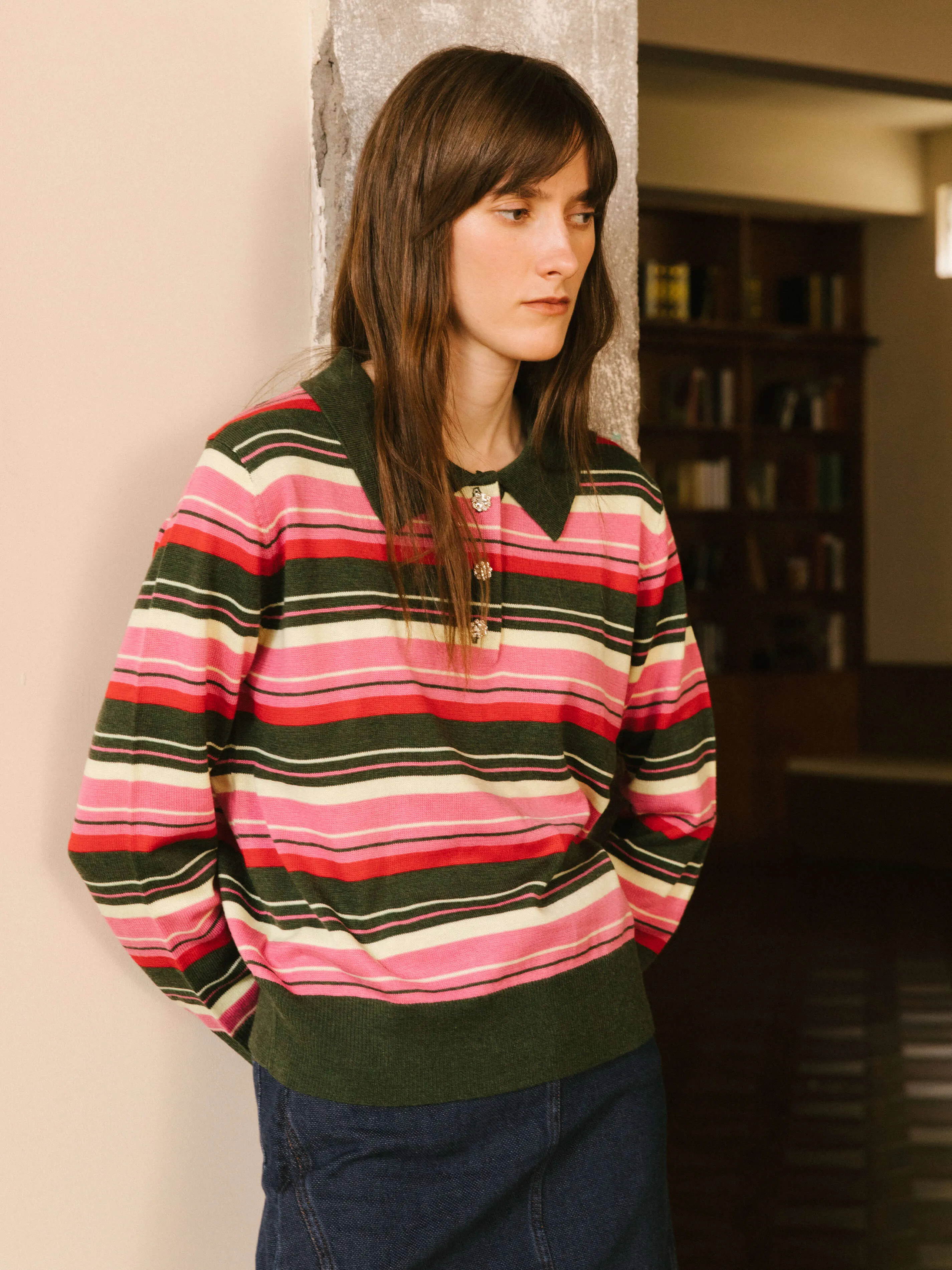 Striped Knitwear Jumper with Wool Blend