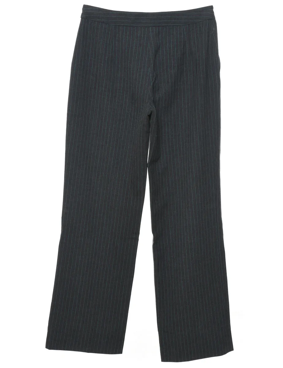 Striped Pattern Dark Grey Trousers - W30 L32