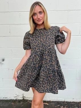 Take Control Short Sleeve Leopard Dress