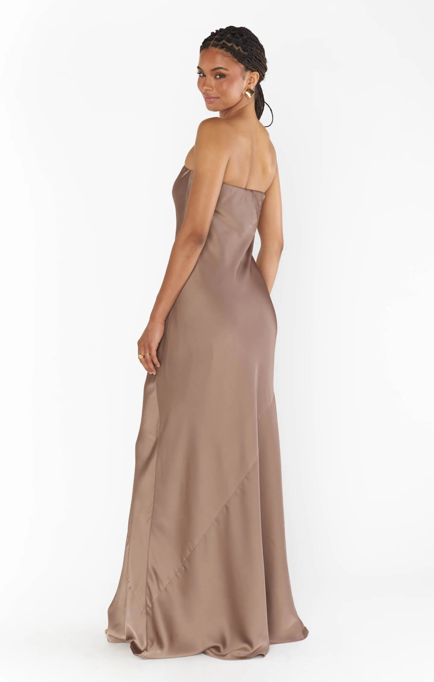 Taylor Tube Maxi Dress ~ Dune Luxe Satin