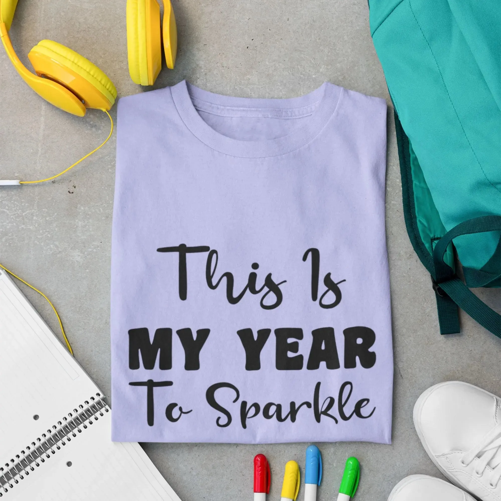 This Is My Year To Sparkle Round Neck Half Sleeve Classic T-Shirt