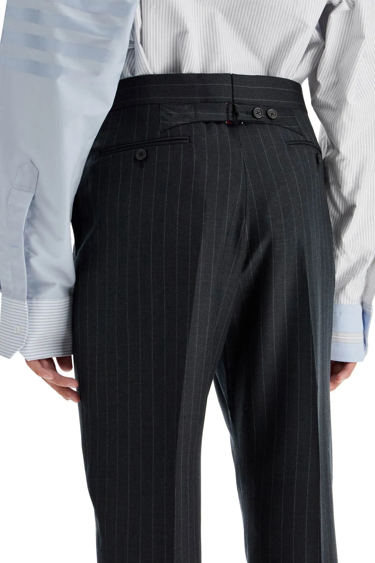 THOM BROWNE striped wool trousers