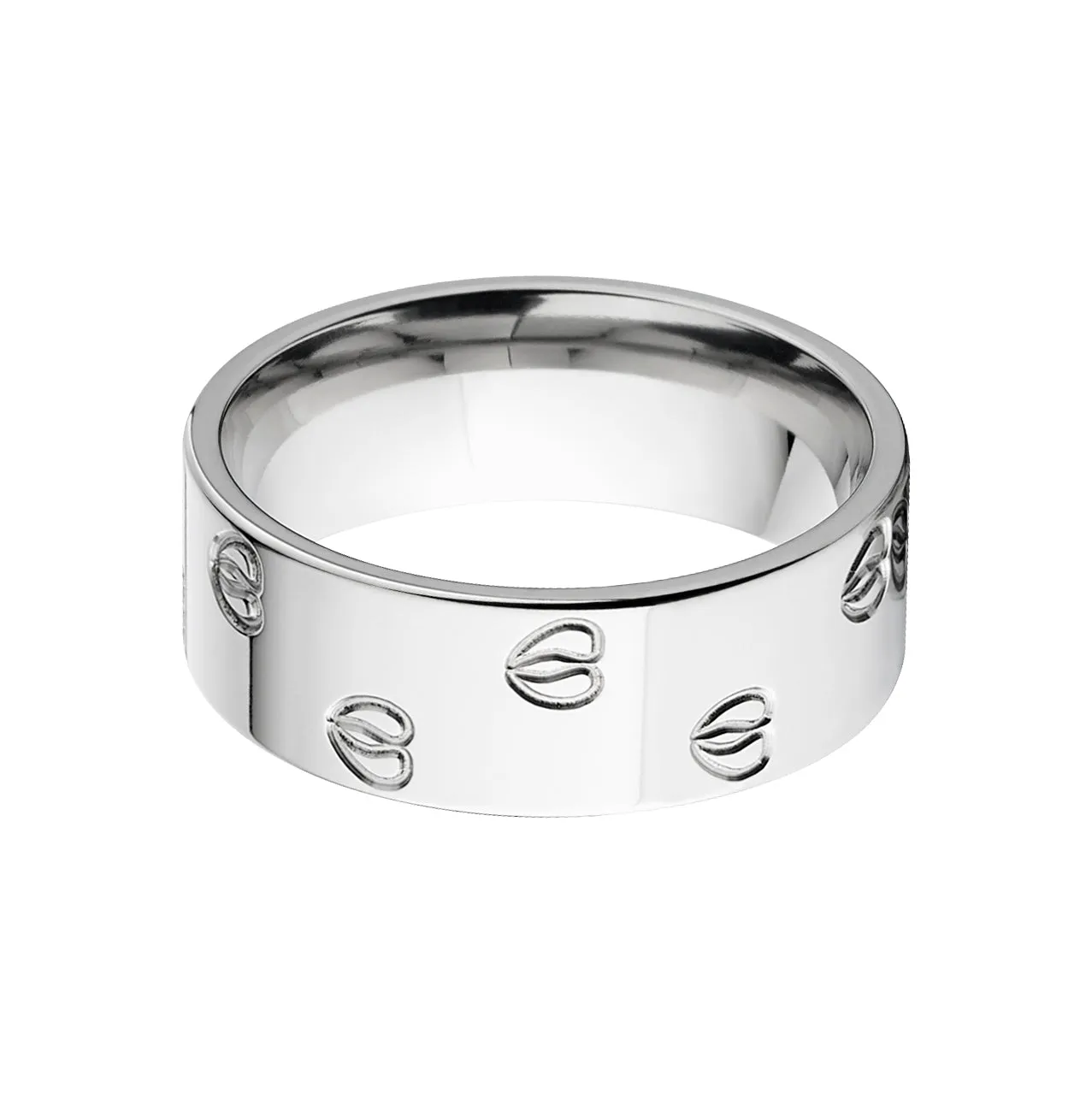 Titanium Mule Deer Track Ring, Men's Animal Track Rings