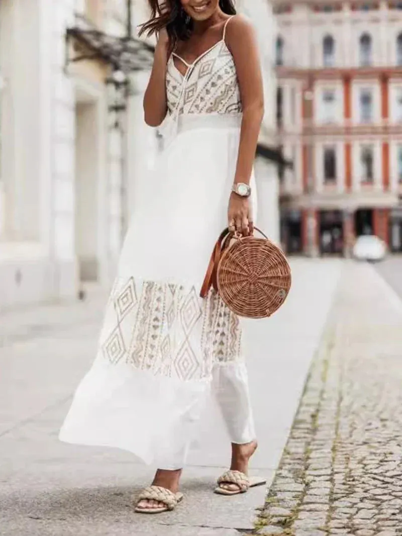 Tribal-Inspired Embroidered Maxi Dress