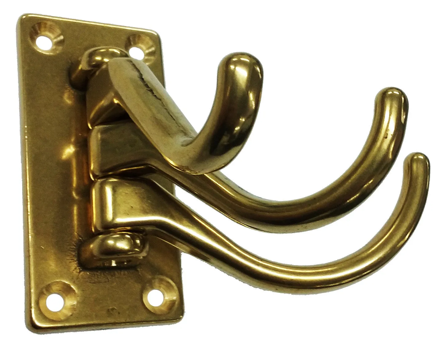 TRIPLE COAT HOOK SWIVEL BRASS