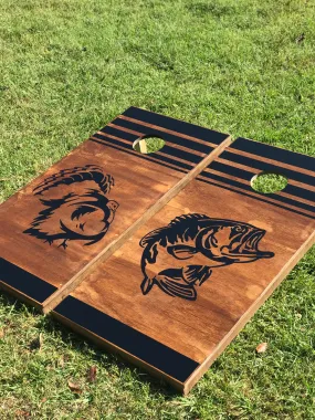 Turkey & Bass Cornhole Set With Bean Bags