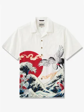 Ukiyo-E Auspicious Pictures Cotton Camp Shirt