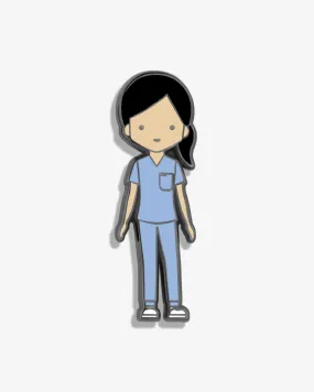 V-Moji | Healthcare Worker in Scrubs Lapel Pin