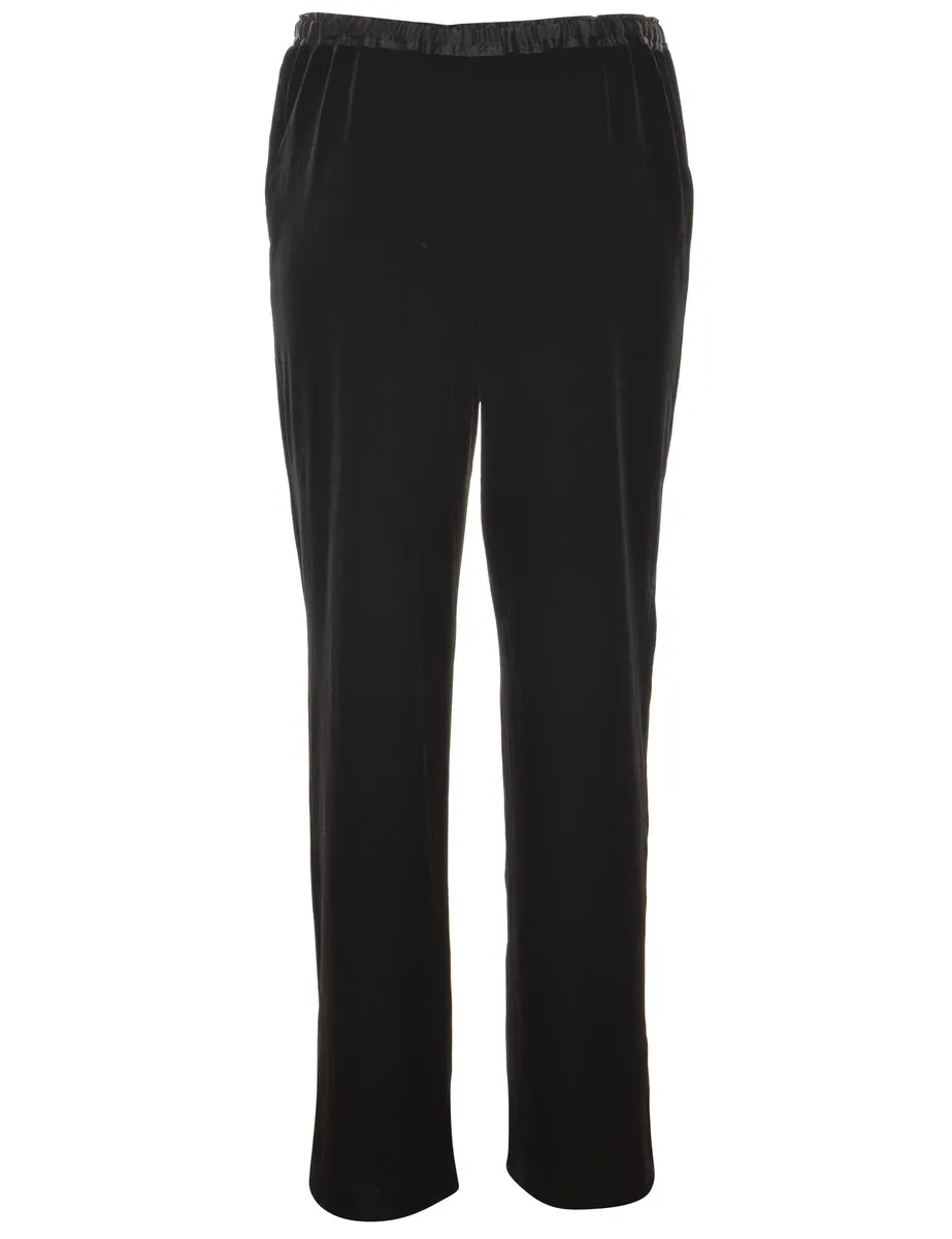 Velvet Fabric Black Trousers - W24 L29