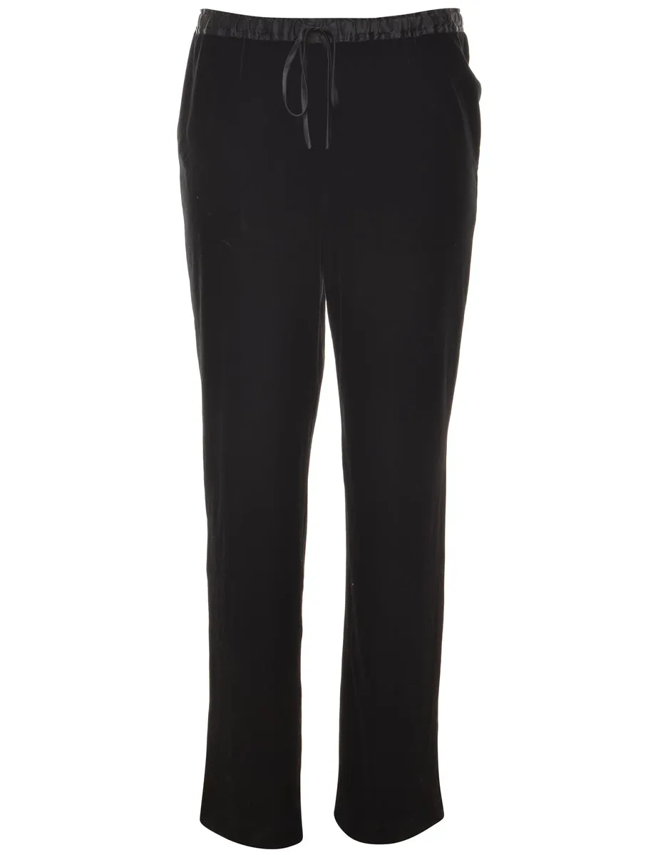 Velvet Fabric Black Trousers - W24 L29