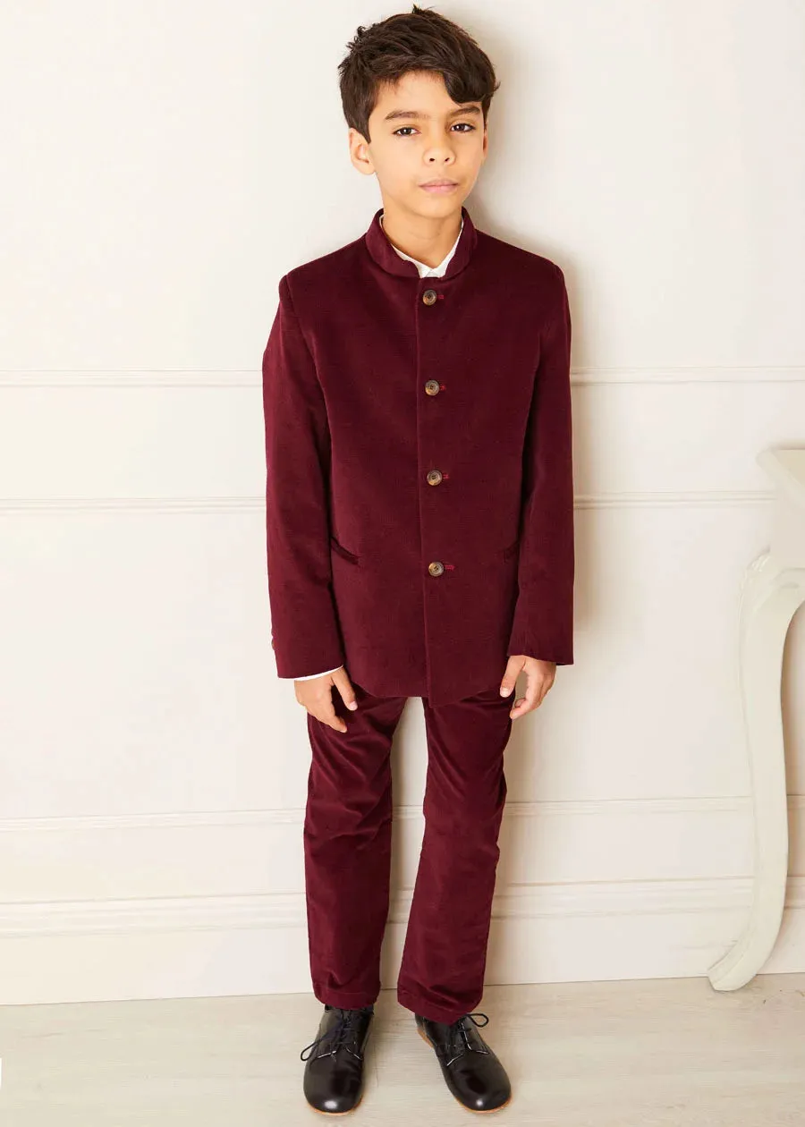 Velvet Formal Trousers in Burgundy (4-10yrs)