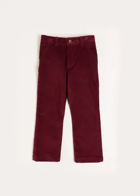 Velvet Formal Trousers in Burgundy (4-10yrs)