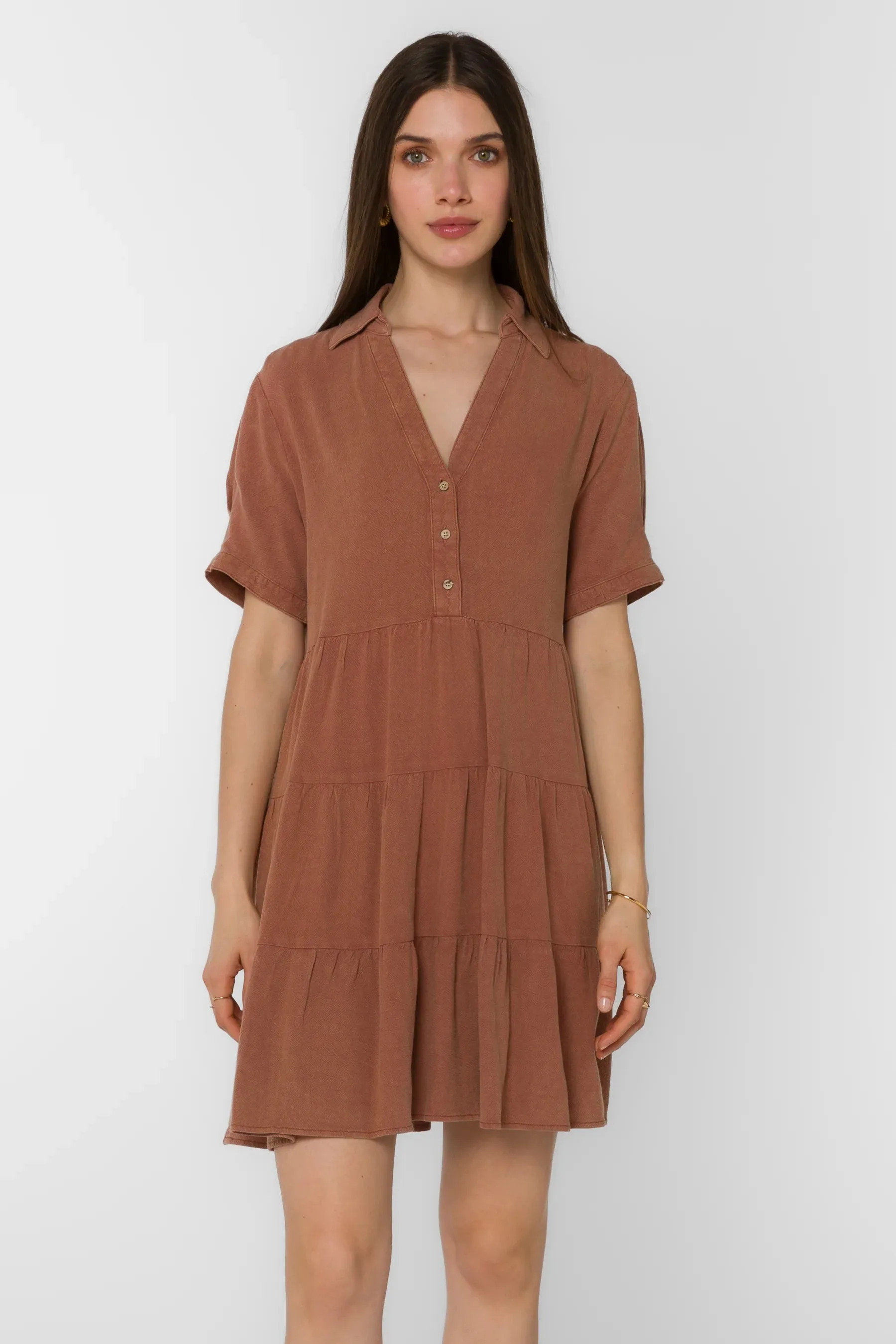 Velvet Heart Graham Short Sleeve Dress | Rootbeer