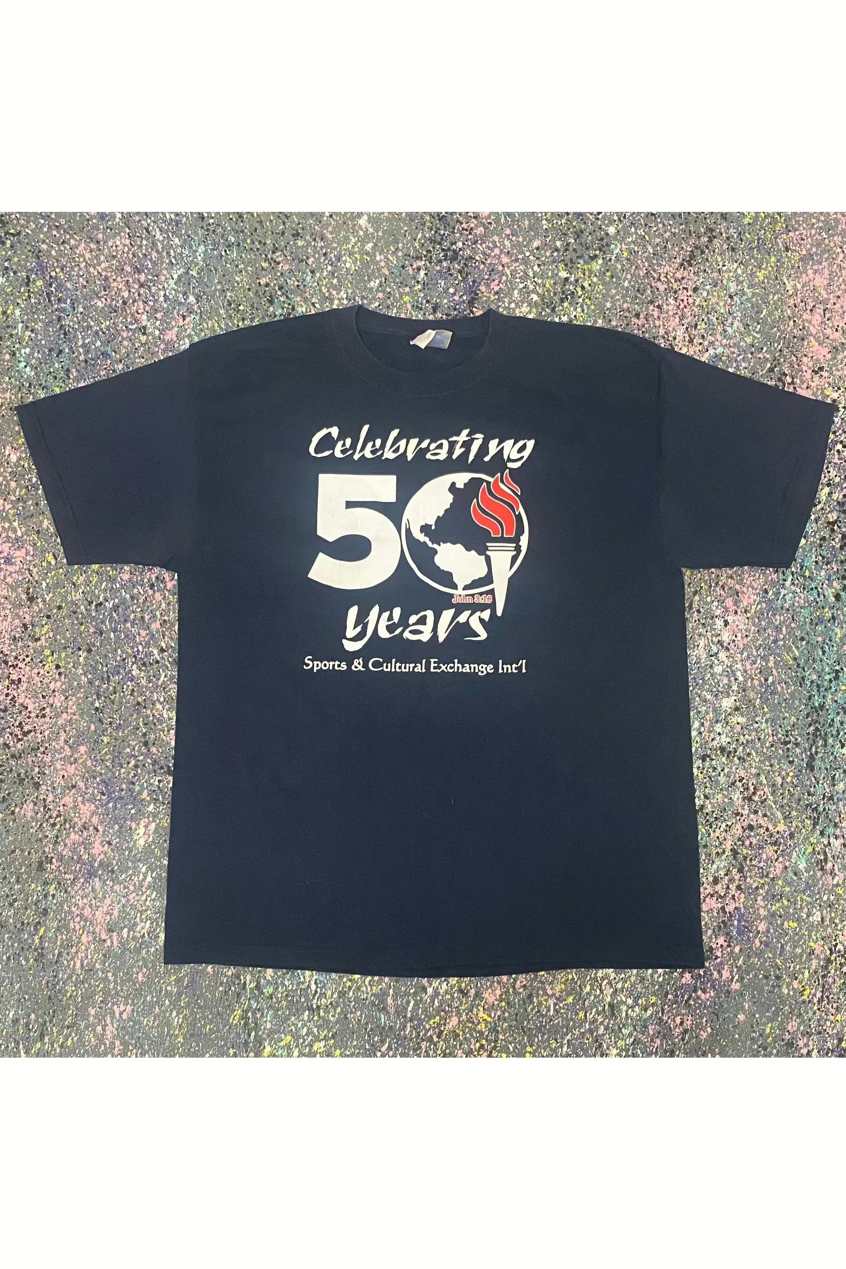 Vintage Celebrating 50 Years Sports and Cultural Exchange Tee- L