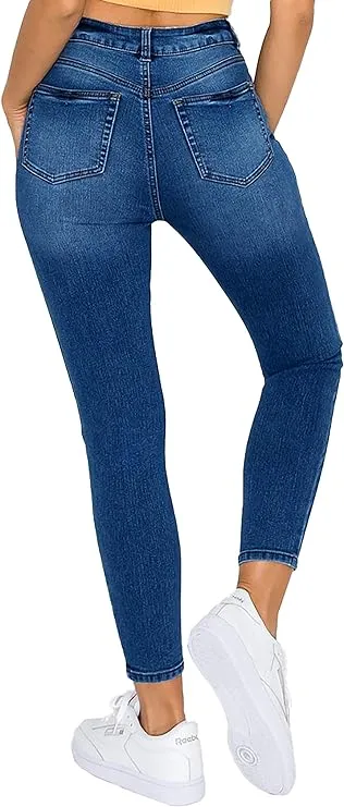 Wax Jean Women's High Waisted Ankle Skinny 'Comfy Knit Denim' Jeans