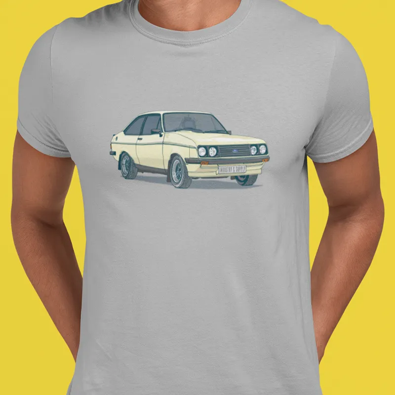 WHITE MK2 FORD ESCORT T-SHIRT