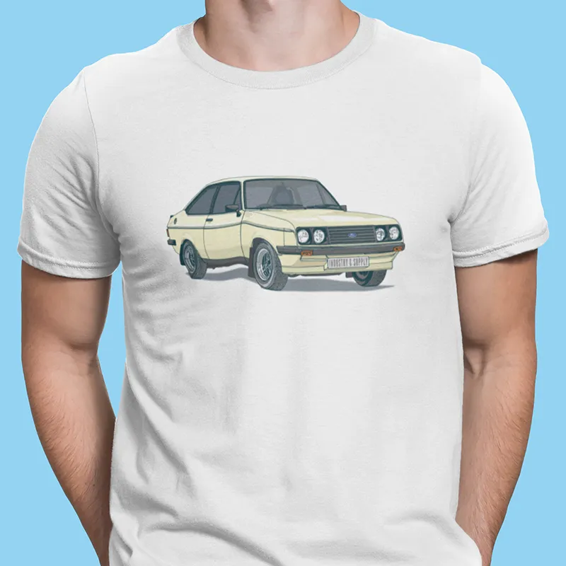 WHITE MK2 FORD ESCORT T-SHIRT