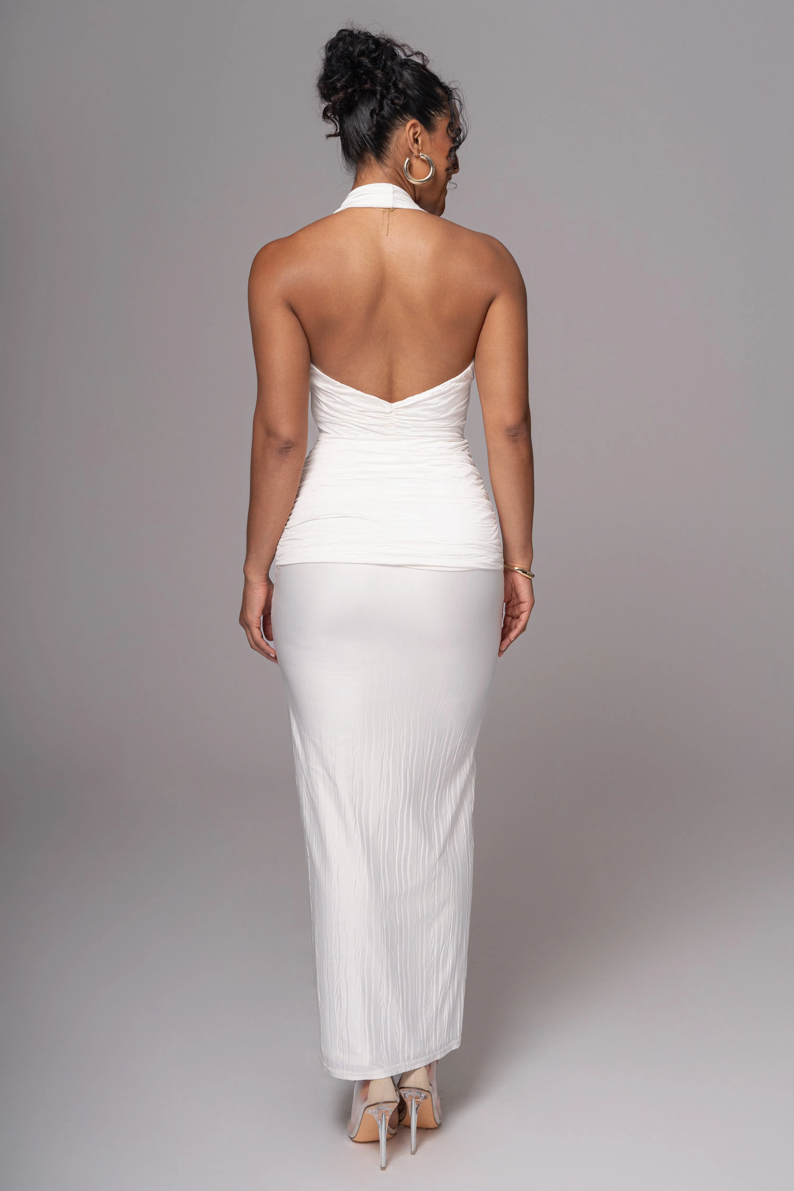 White Under The Moonlight Drape Dress