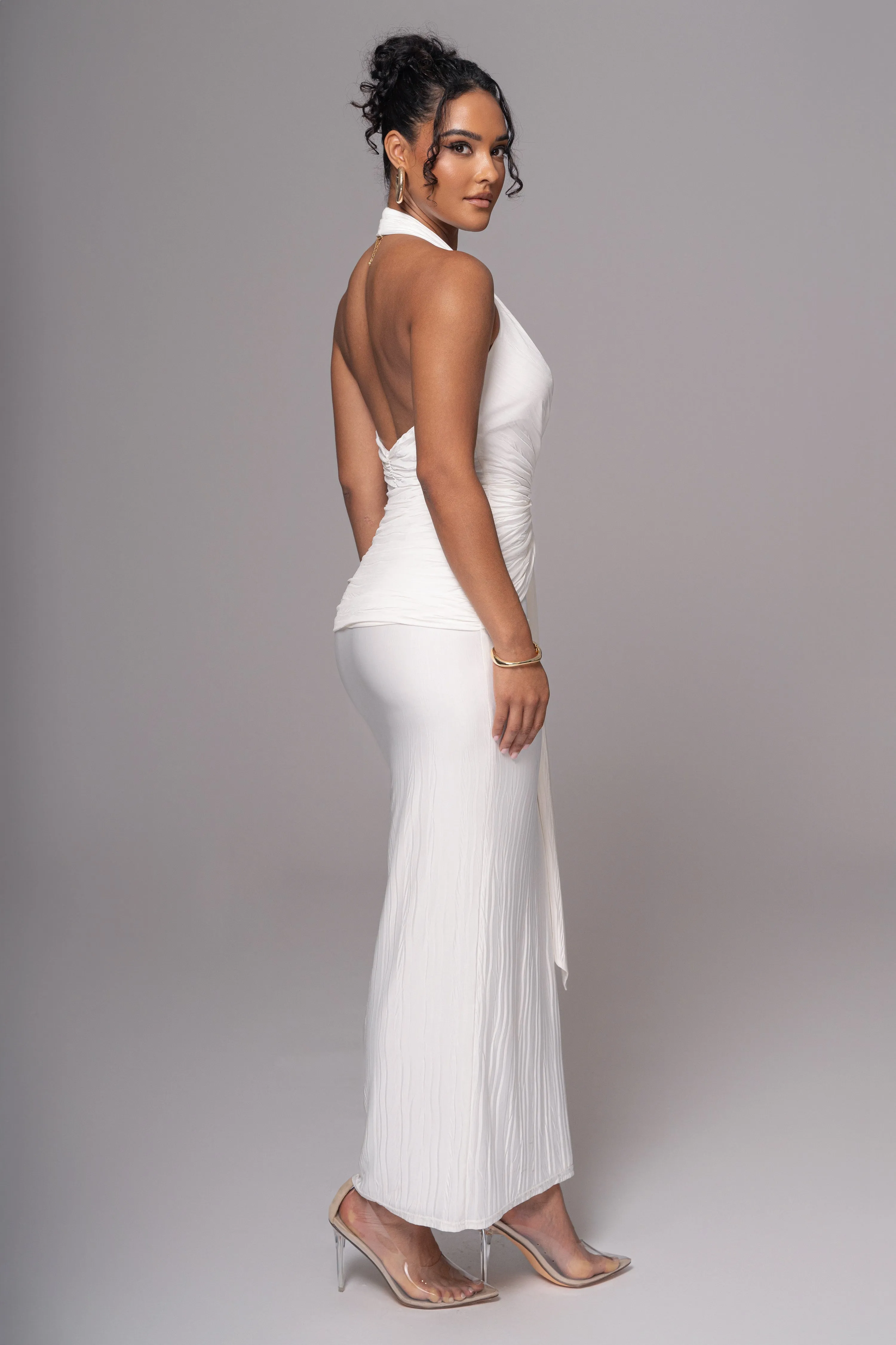 White Under The Moonlight Drape Dress