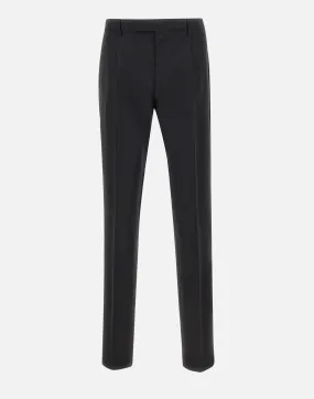 Wool and Cashmere Black Trousers for Men