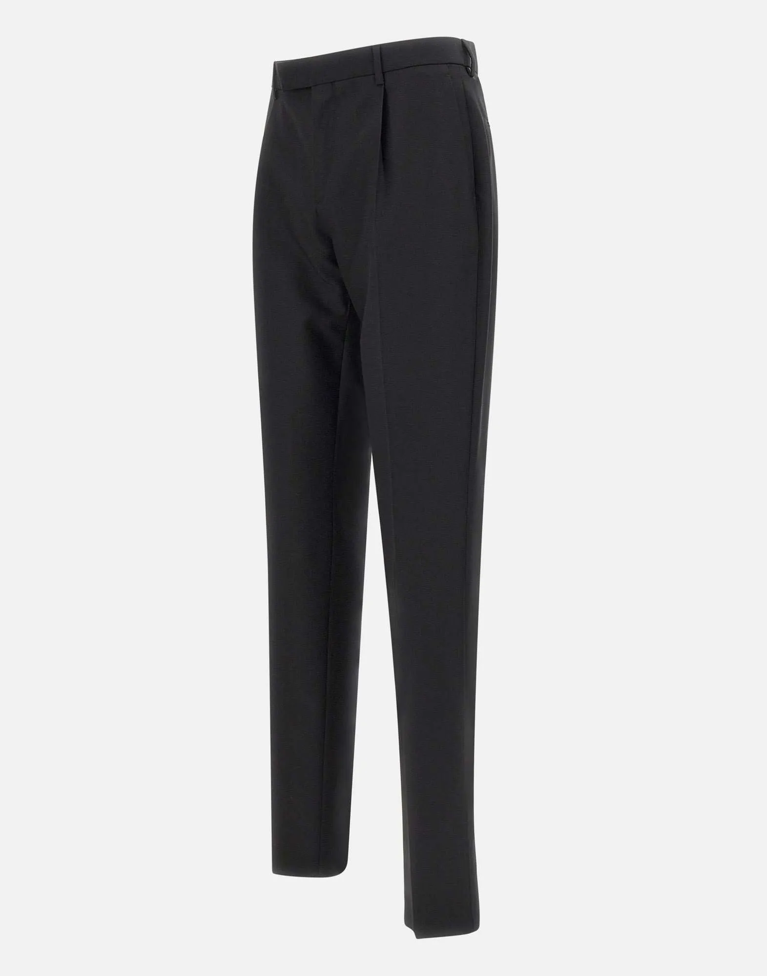 Wool and Cashmere Black Trousers for Men